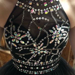Black sequined halter dress -perfect for prom
